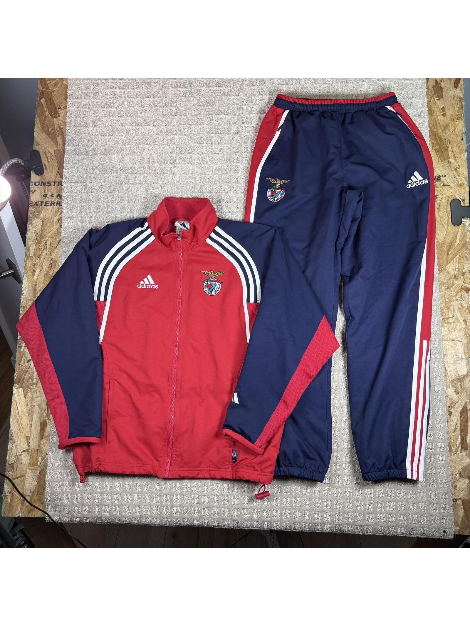 Vintage Adidas Sl Benfica Track Suit Set Small Red Blue 2000